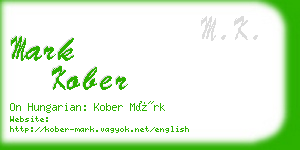 mark kober business card